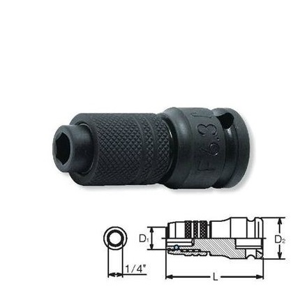 Đầu chuyển bulong 3/8 sang vặn vít  Koken 13142-F6.3, 6.35mm