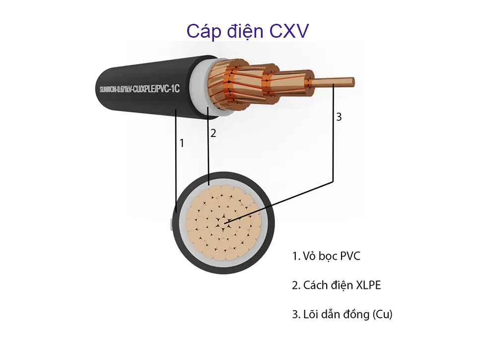 Dây cáp điện Cadivi CXV-5x4 - 0.6/1kV