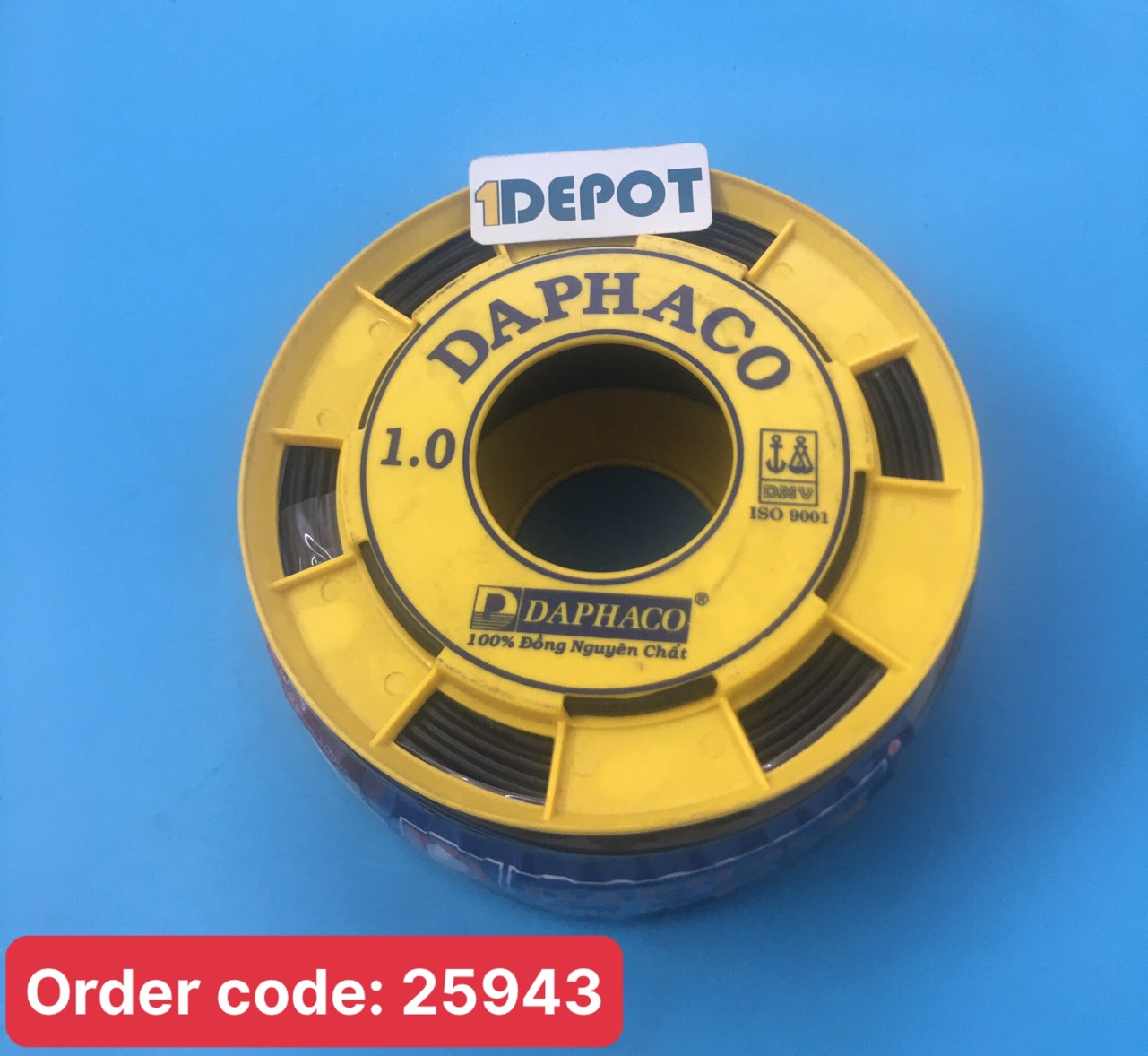 Dây điện đơn Daphaco CV 1.0 màu đen, 100m/cuộn