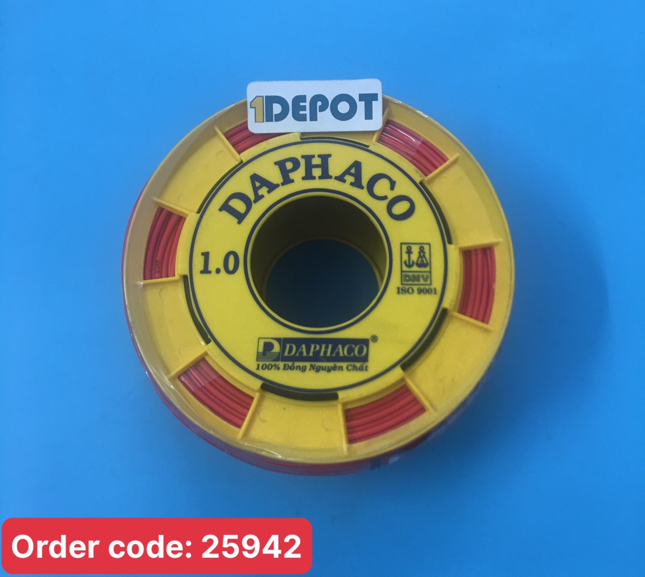 Dây điện đơn Daphaco CV 1.0 màu đỏ, 100m/cuộn