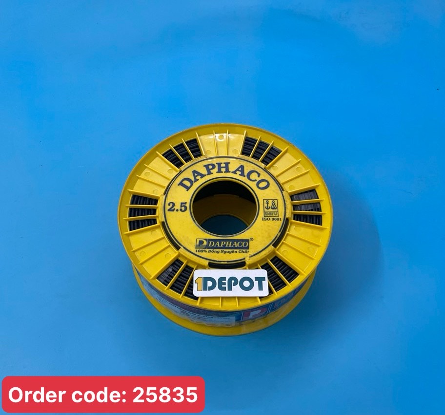 Dây điện đơn Daphaco CV .5 màu đen, 100m/cuộn