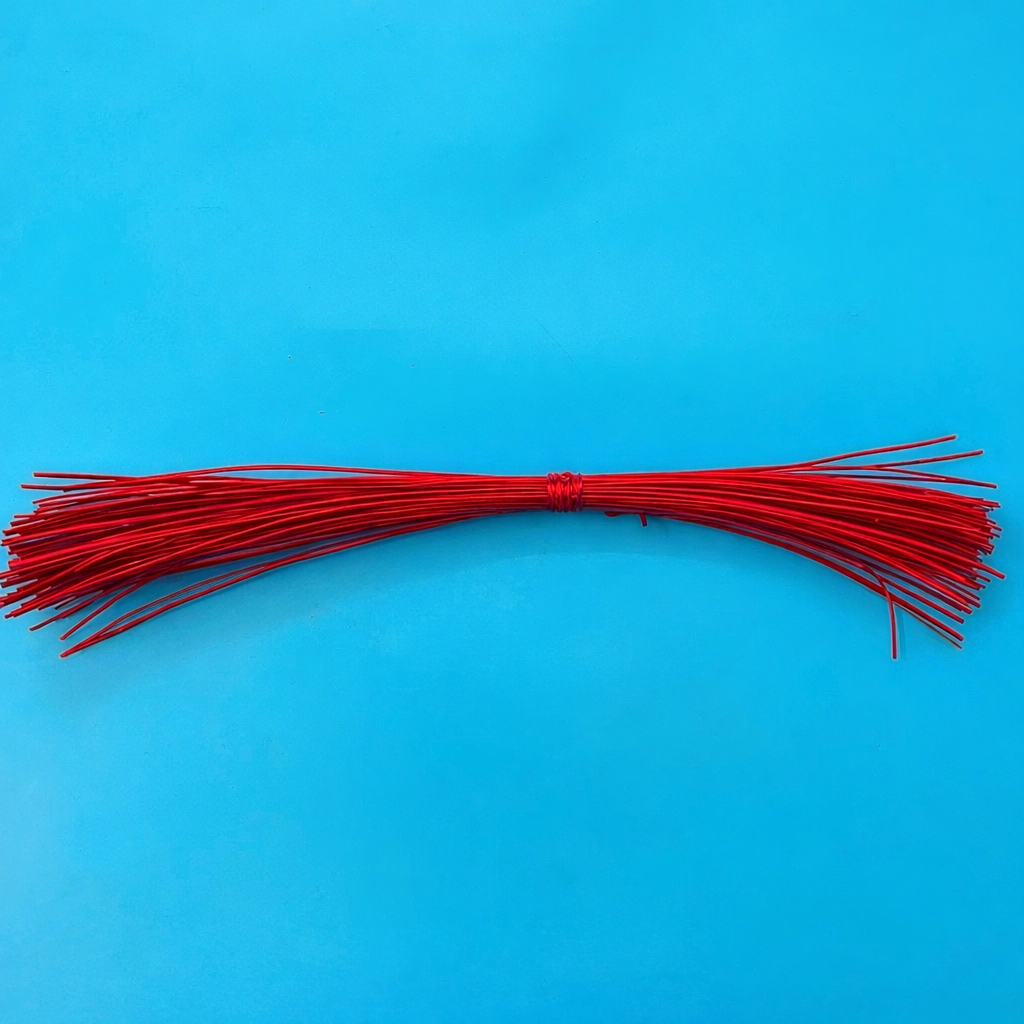 Dây kẽm bọc nhựa màu đỏ, L=300mm, Ø 2mm