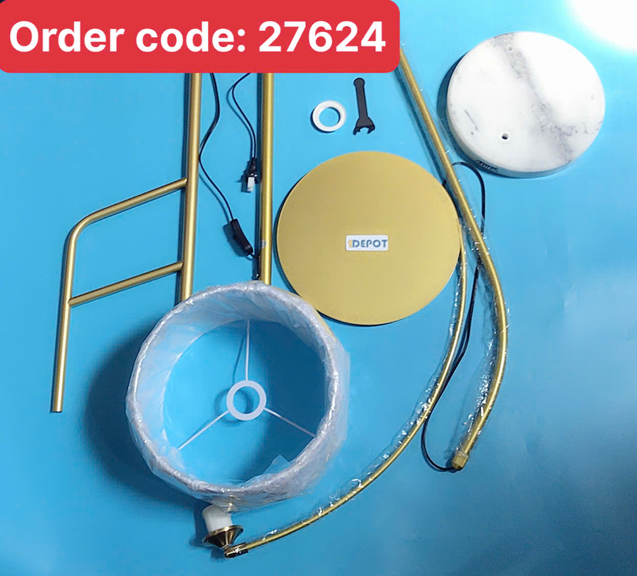 Đèn cây Hufa ĐB-1988, (rộng 1400mm ,cao 1650mm, đế Ø260mm, đuôi đèn E27x1)