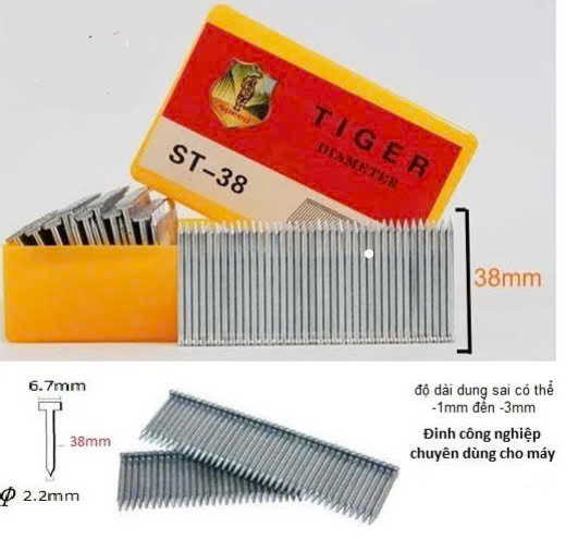 Đinh bê tông Tiger ST38, 646 cây đinh/hộp