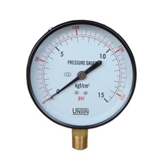 Đồng hồ đo áp suất có dầu UNIJIN P251, đường kính mặt 100mm