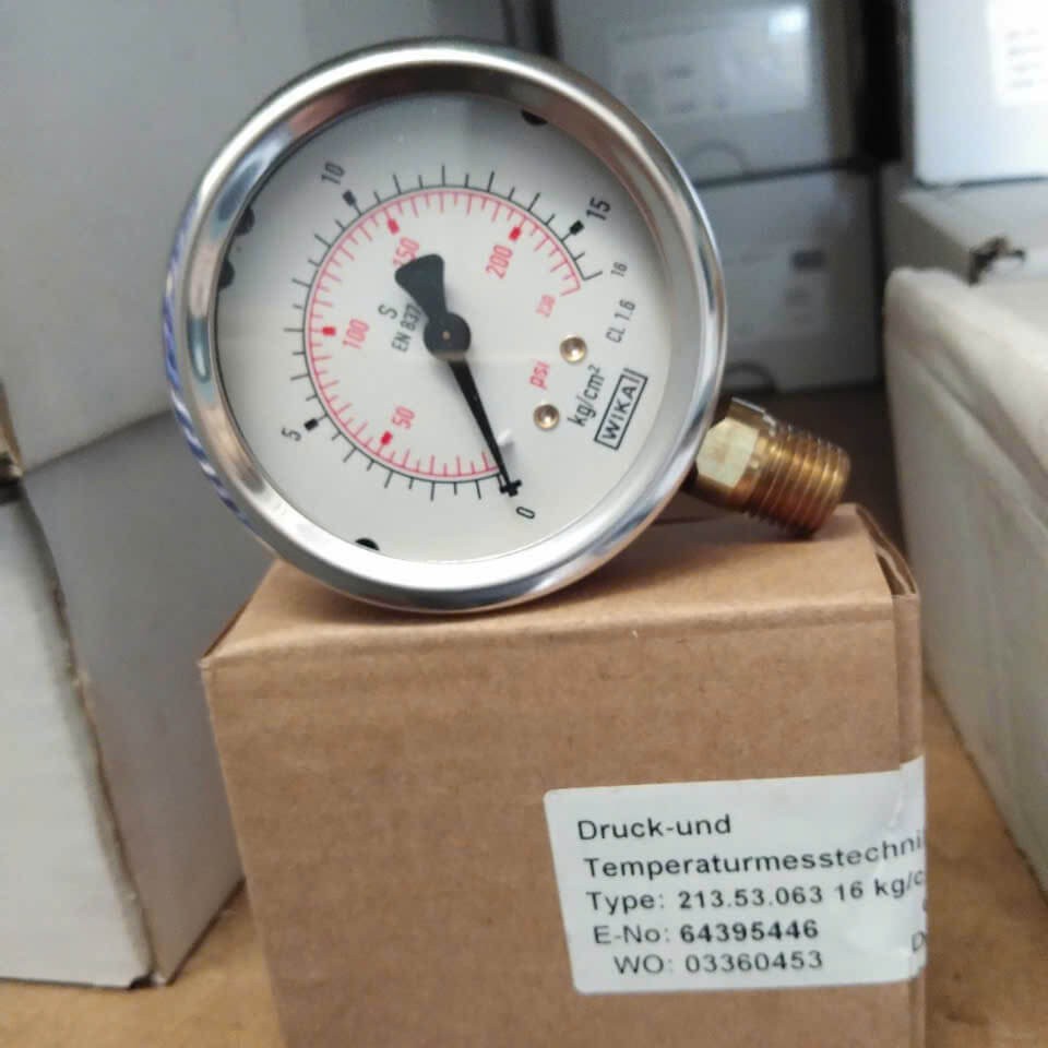 Đồng hồ đo áp suất WIKA 213.53 dải đo -1-1BAR, không dầu