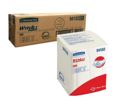 Giấy thấm dầu Kimberly-Clark WYPALL X80 94102, kích thước 23 x 35cm, 70 tờ/gói, 4 gói/thùng,  màu trắng