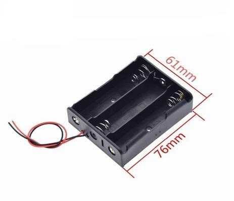 Hộp đế Pin 18650, 3 Pin nối tiếp, không nắp, ây dài khoảng 10 cm