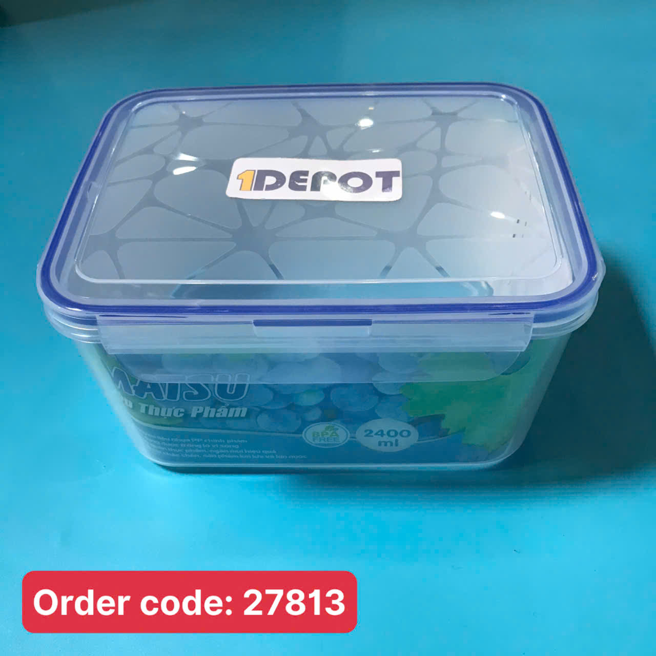 Hộp nhựa đựng thực phẩm hình chữ nhật chất liệu nhựa PP, 21 x 16 x 11 cm,  2.4L