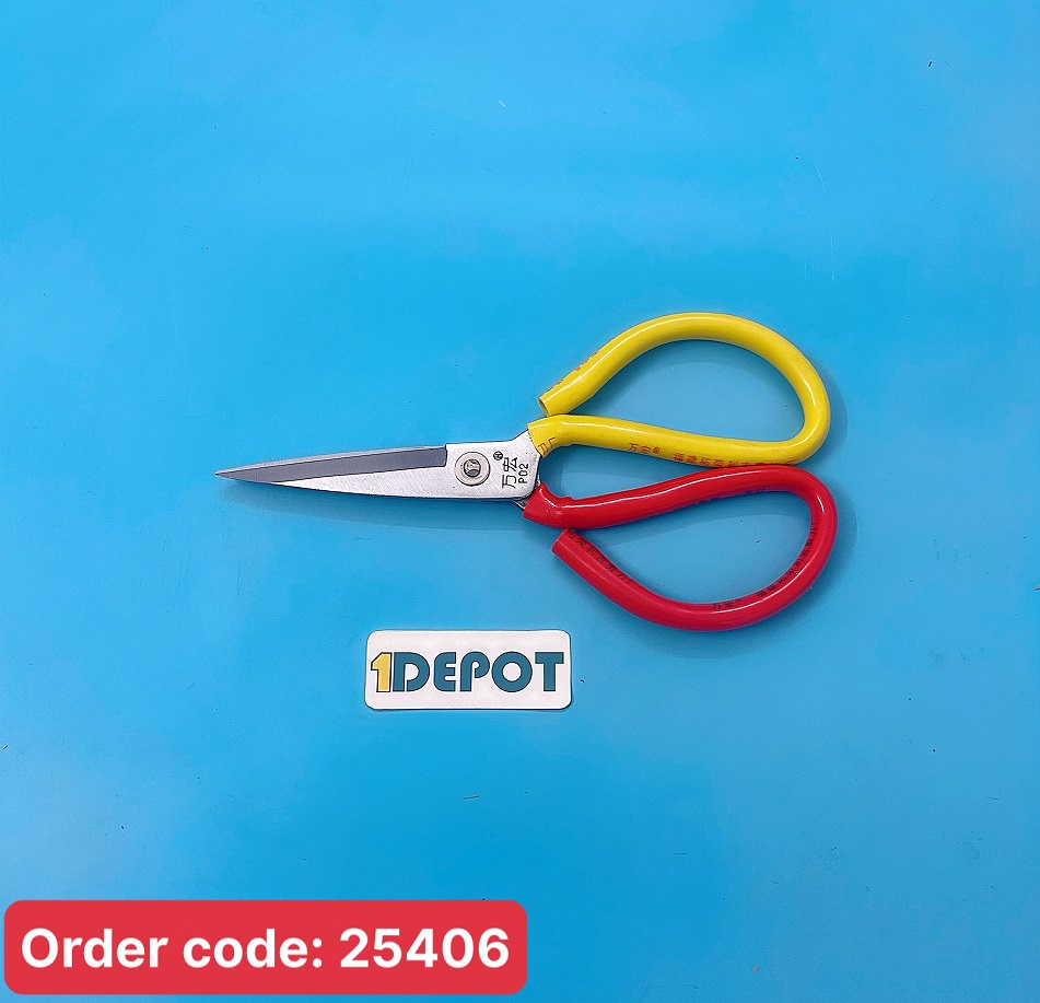 Kéo cắt đa năng tay vàng đỏ dài 21 cm,lưỡi 8cm