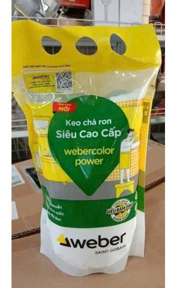 Keo chà ron WEBERCOLOR POWER 1kg/bao màu trắng, 24bao/thùng