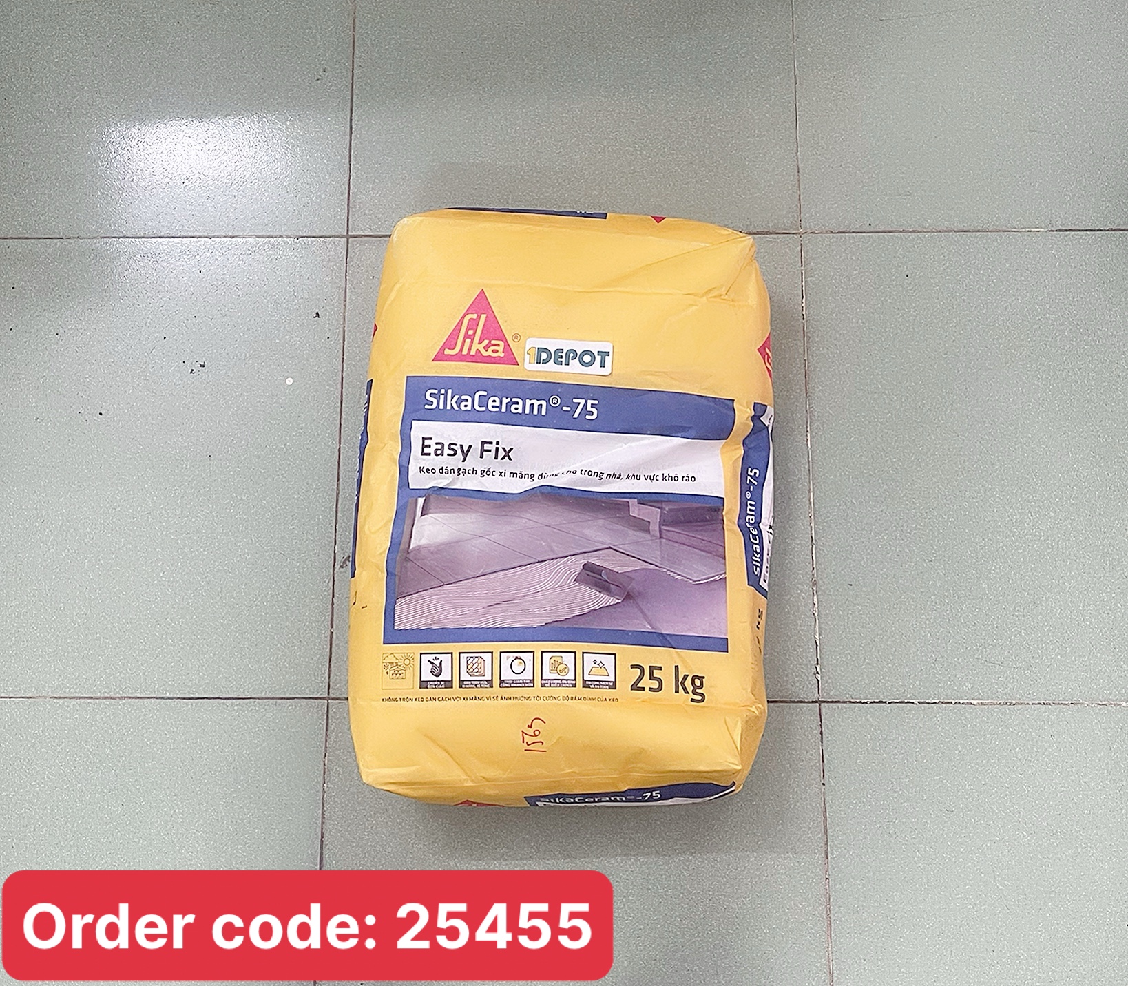 Keo Dán Gạch Nội Thất SikaCeram 75 Easy Fix-25Kg
