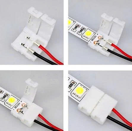 Kẹp 2 đầu nối led nhanh không cần hàn bản 8mm