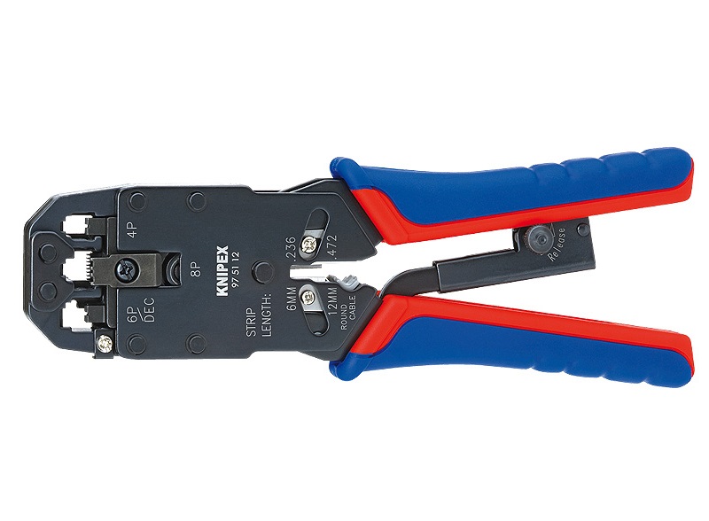 Kìm bấm đầu cos mạng 3 lỗ bấm (200mm)Knipex 97 51 12