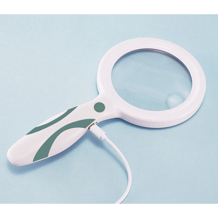 Kính lúp cầm tay có đèn phóng đại 10X TH-3301 có sạc tiện lợi