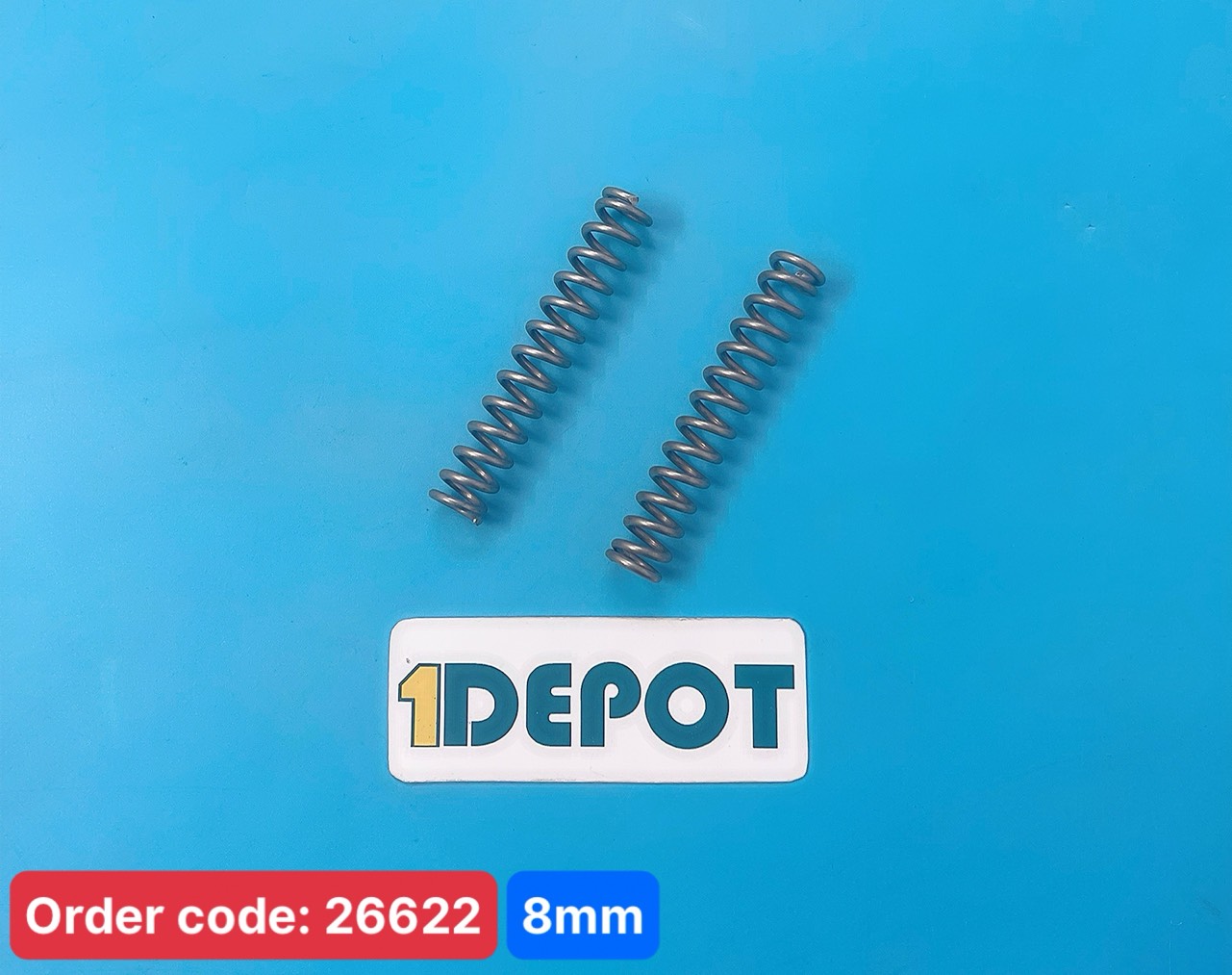 Lò xo nén inox 304, đường kính dây 1.6mm, đường kính ngoài 8mm, dài 60mm