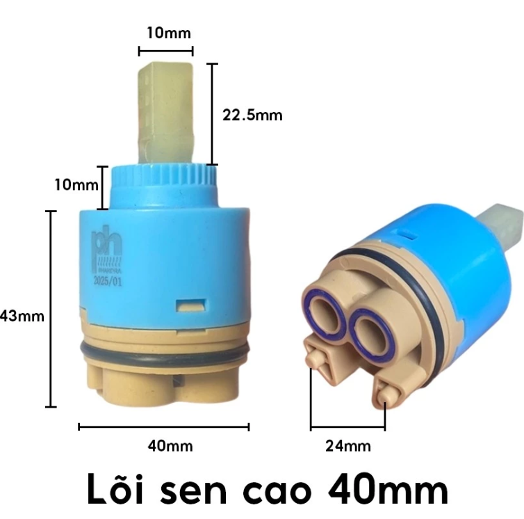 Lõi sen vòi nóng lạnh chân cao 40mm