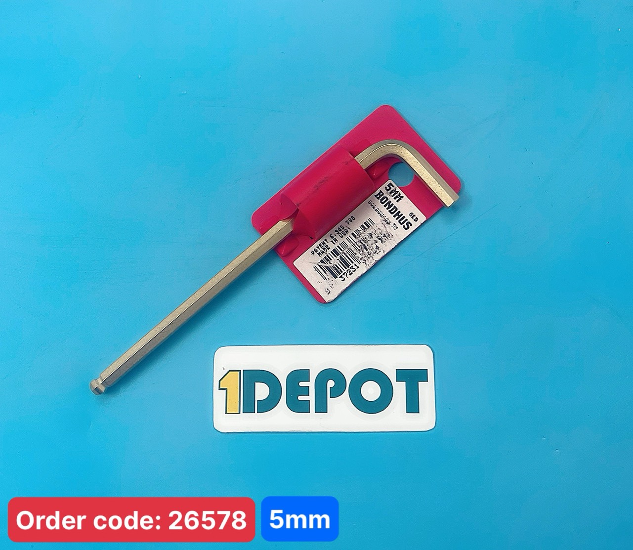 Lục giác bi BONDHUS đầu bi xi vàng 14k 38064, 5mm