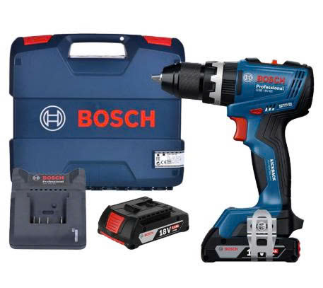 Máy khoan động lực dùng pin Bosch GSB 18V-65, đã bao gồm 2 pin 2.0Ah + 1 sạc GAL 18V-20