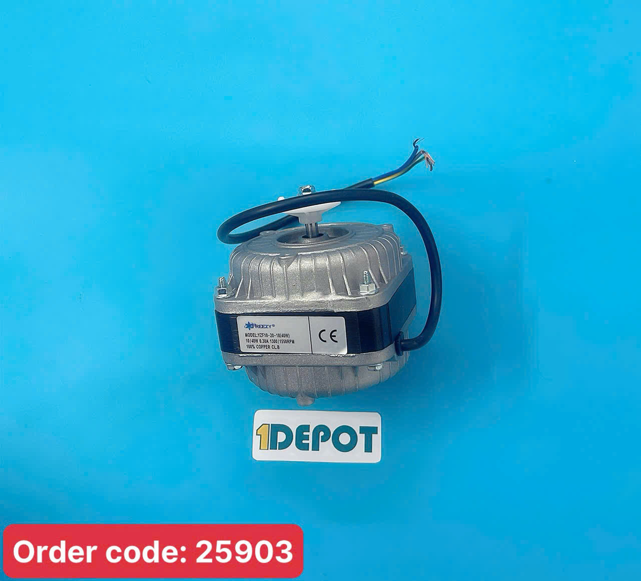 Motor quạt giải nhiệt dàn nòng Freezy YZF10-20-18, 40W - 220V (có dây đồng)