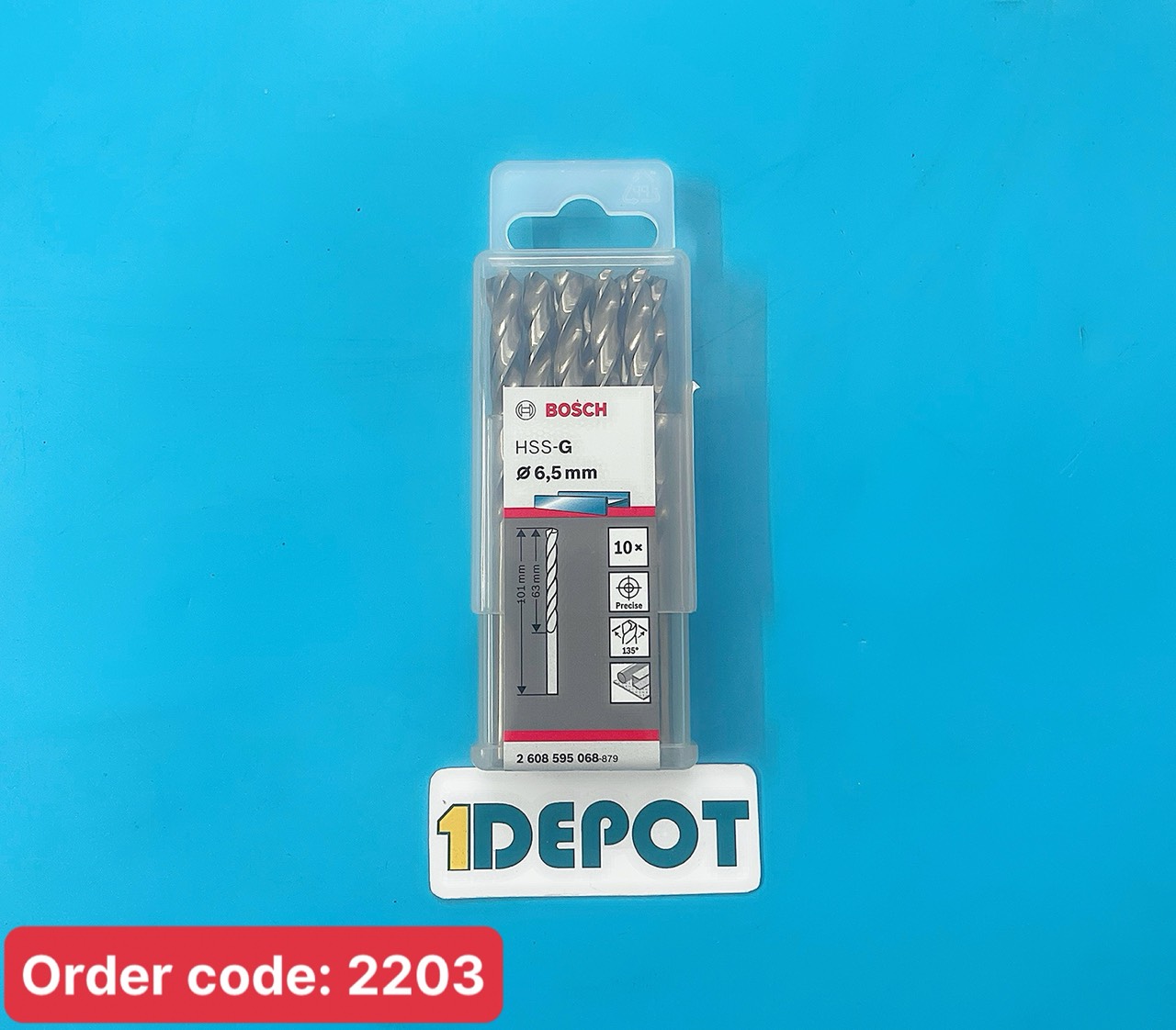 Mũi khoan sắt BOSCH 2608595068 HSS-G, đường kính 6.5mm