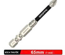 Mũi vít bake PH2 chống trượt BROPPE 65mm, chất liệu thép hợp kim S2