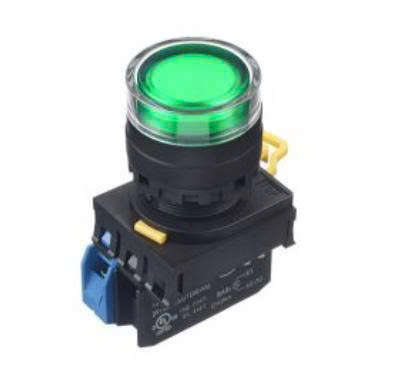 Nút nhấn giữ IDEC YW1L-AF2E11QM3G 1NO+1NC 22mm 220V, màu xanh lá cây