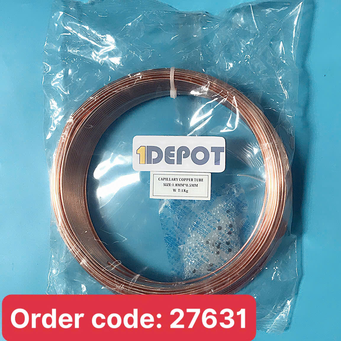 ống mao dẫn bằng đồng đk trong 1.8mm, dày 0.5mm, cuộn dài khoảng 50m