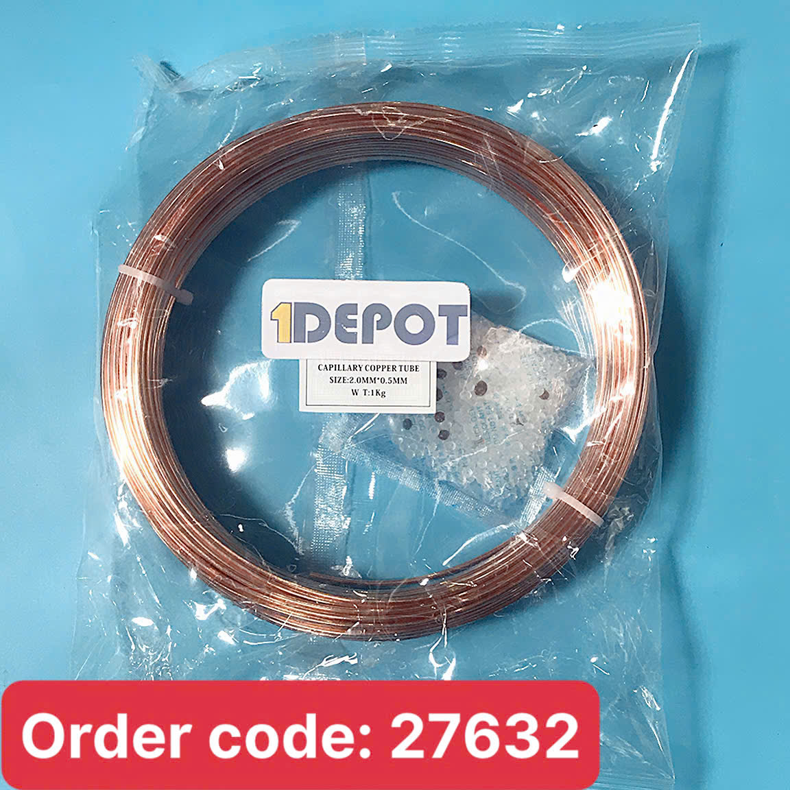 ống mao dẫn bằng đồng đk trong 2.0mm, dày 0.5mm, cuộn dài khoảng 40m