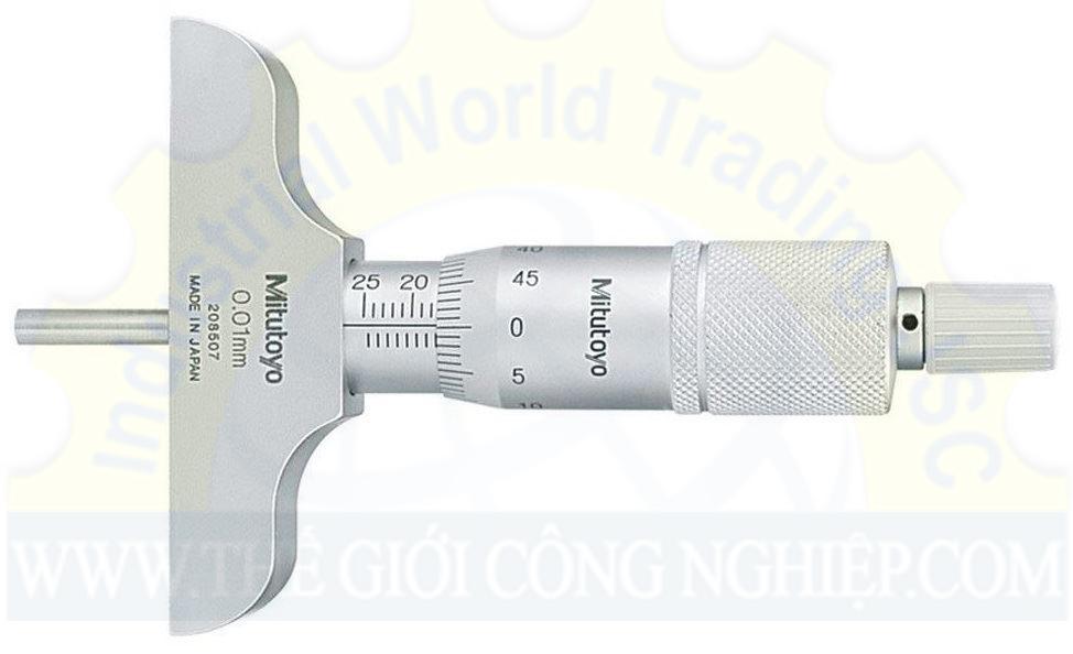 Panme cơ khí đo sâu Mitutoyo 128-101, 0-25mm/ 0.01mm, (Đế đo 63.5mm)