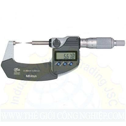 Panme đo ngoài điện tử đầu nhọn dải đo Mitutoyo 342-251-30, 0-25mm/0.001mm (loại 15°)