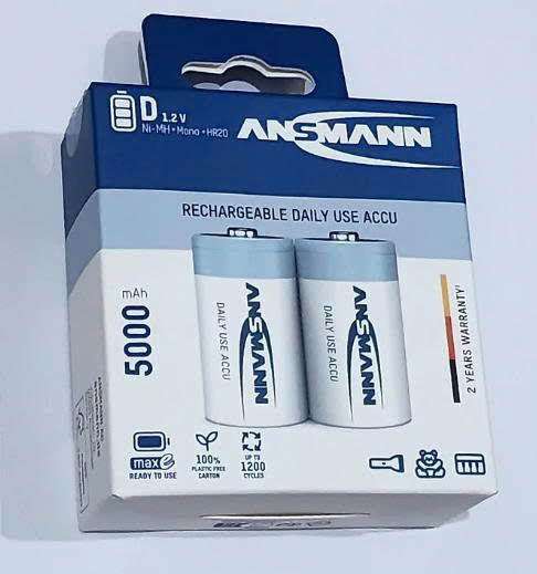 Pin sạc MaxE1.2V Ansmann NIMH D5000/HR20, dung lượng 5000mAh