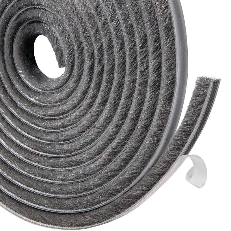 Ron lông nheo dán khe hở khung cửa 7x6mm, 100m, xám/nâu