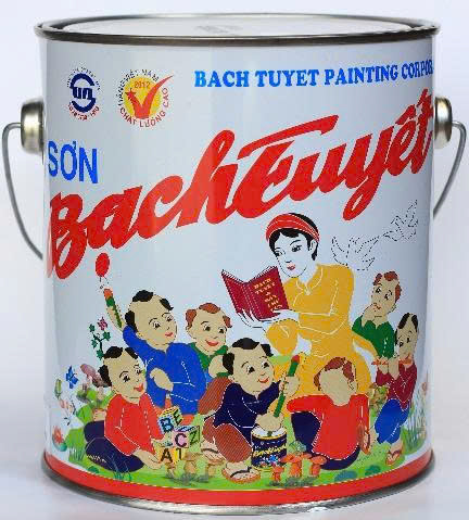 Sơn phủ Alkyd Bạch Tuyết màu đen mờ, lon 3kg