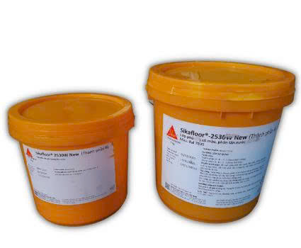 Sơn phủ sàn epoxy 2 thành phần Sikafloor 2530W New, màu xanh 6011, 10kg/bộ (A: 7kg, B: 3kg)