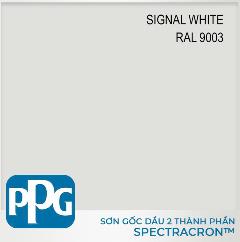 Sơn PU 2 thành phần PPG - màu Signal White độ bóng Vừa, 5 lít/lon