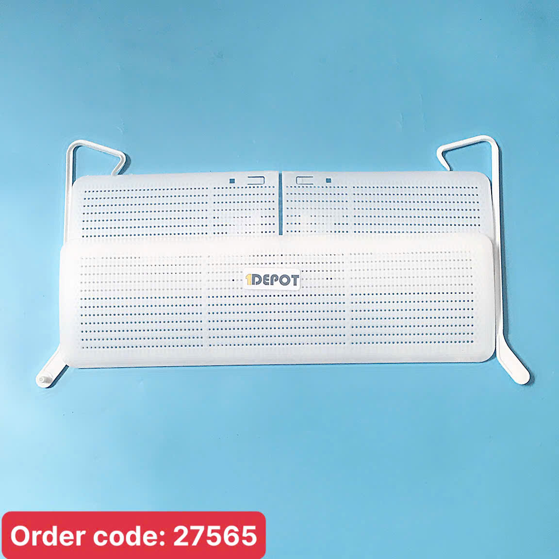 Tấm chắn gió điều hoà nhựa ABS cứng màu Trắng, dài 52-86cm x 16cm