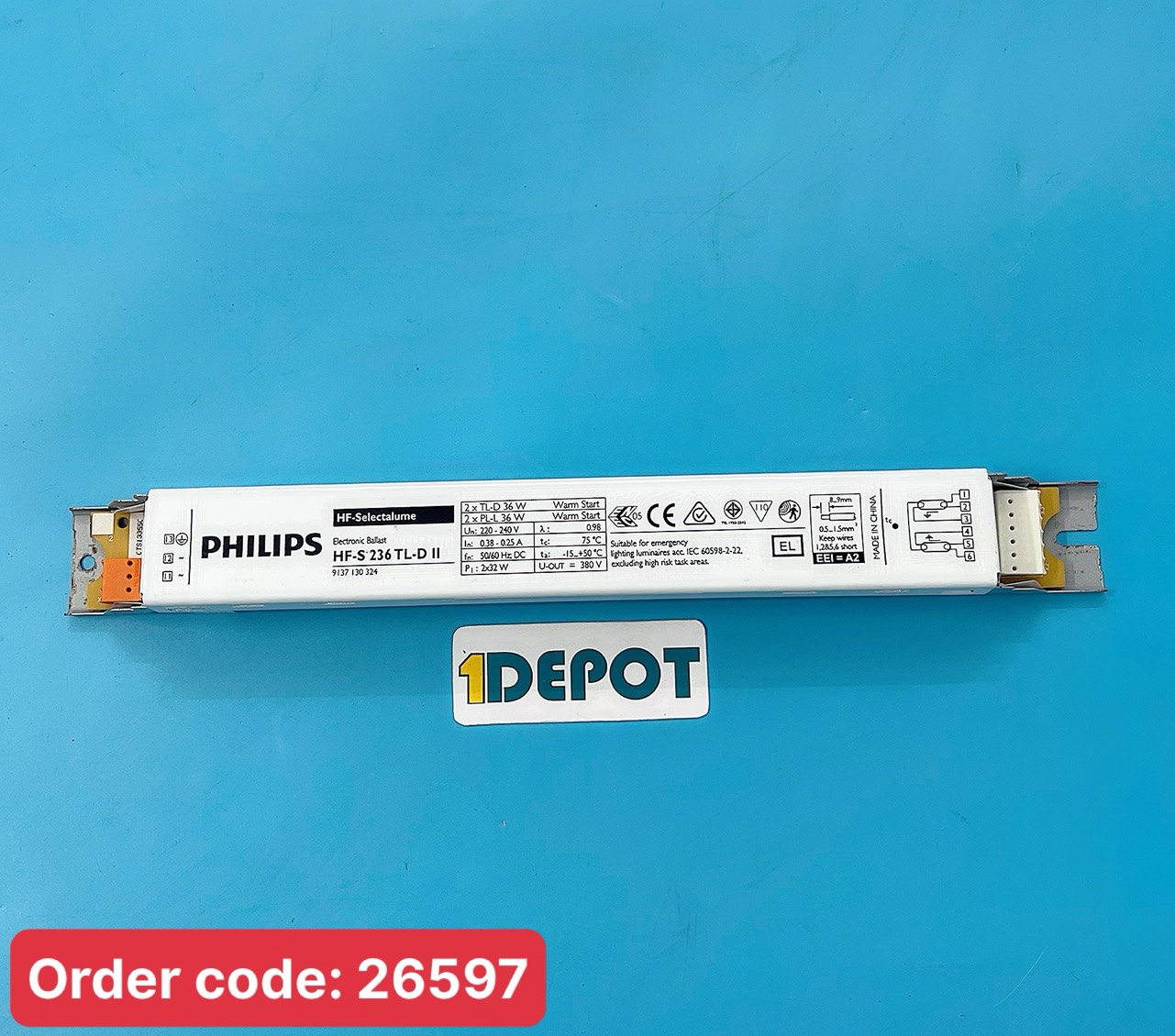 Tăng phô điện tử philips HF-S 236 TL-D II 220-240V 50/60HZ