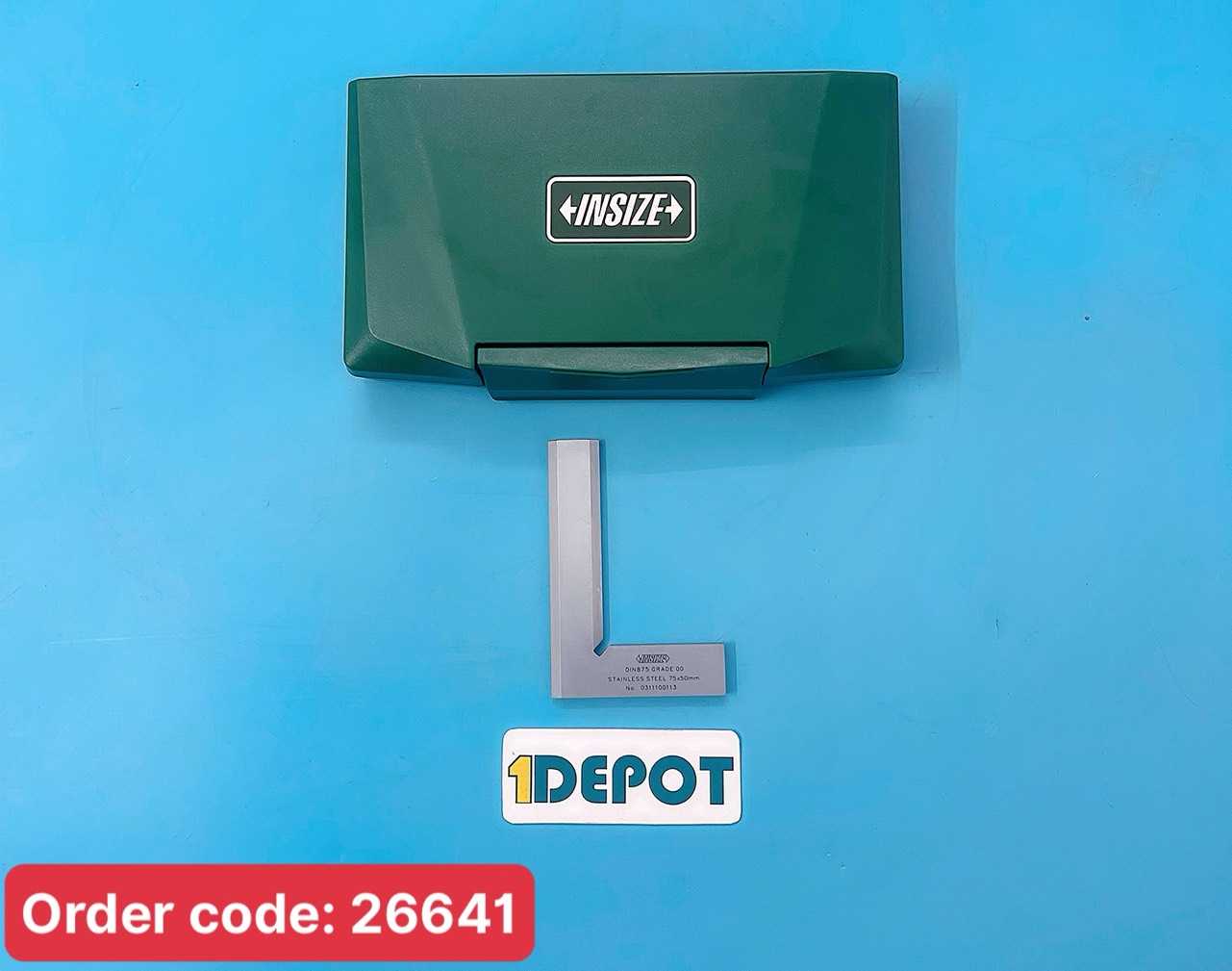 Thước đo gốc vuông kích thước 75 x 50mm  Insize 4790-075, chất liệu thép không gỉ