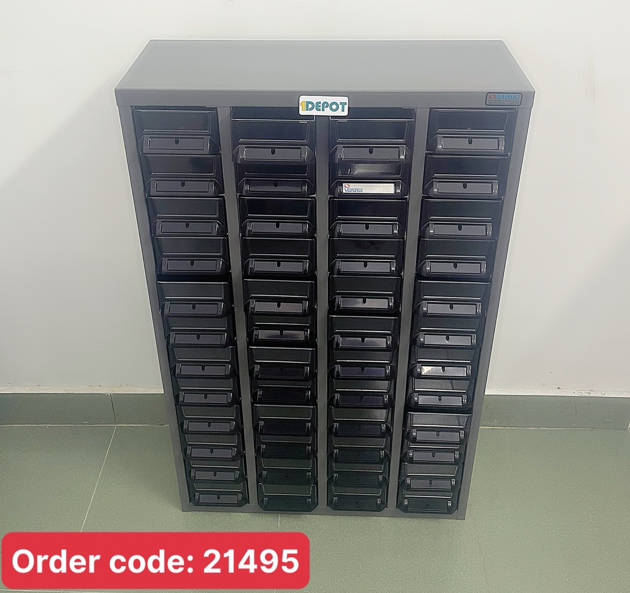 Tủ đựng dụng cụ phụ tùng cơ khí 48 ngăn Vertex VA7-448P (3405-203), chất liệu thép mạ kẽm, kích thước 586x222x937mm