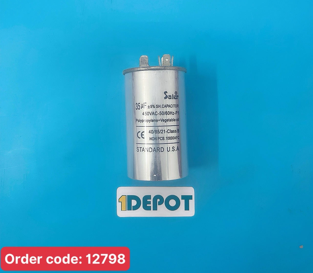 Tụ nhôm Saier CBB65 35µF dành cho máy lạnh