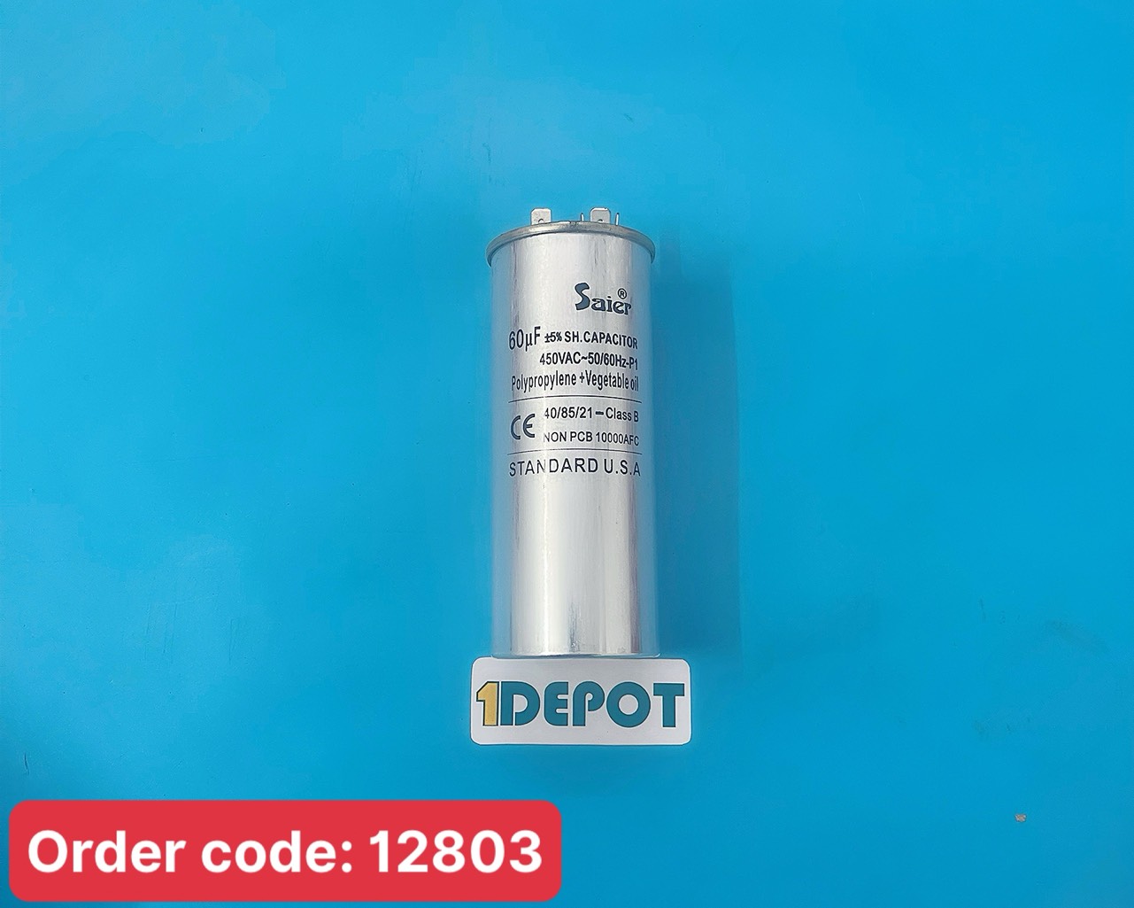 Tụ nhôm Saier CBB65 60µF dành Cho Máy Lạnh